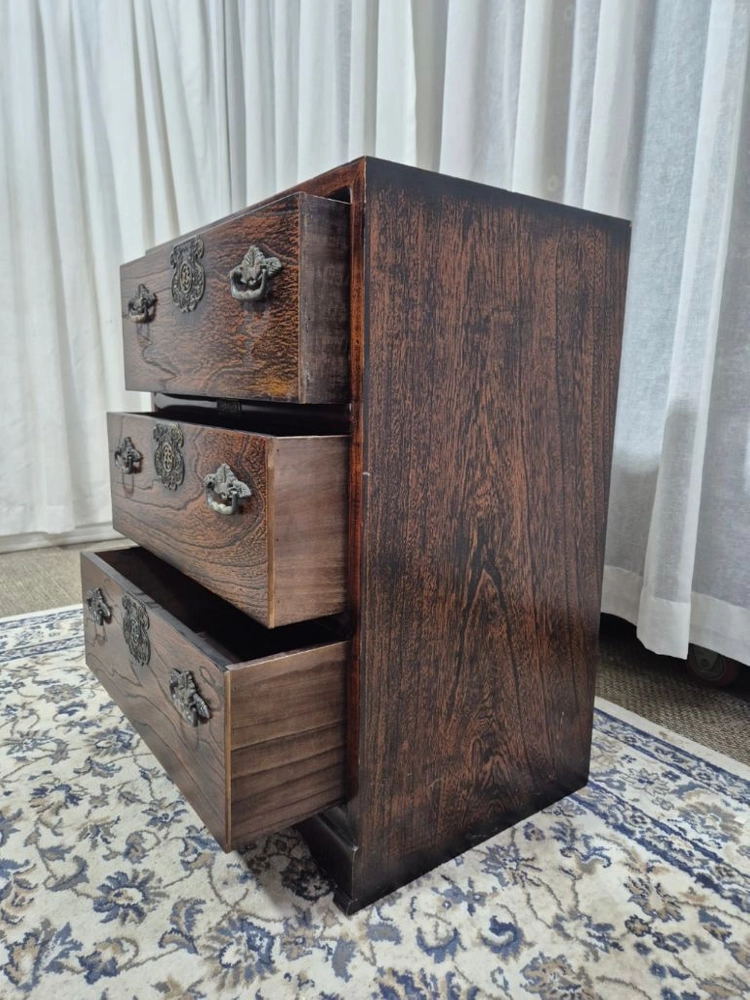 전통가구 원목 3단 서랍장 이미지