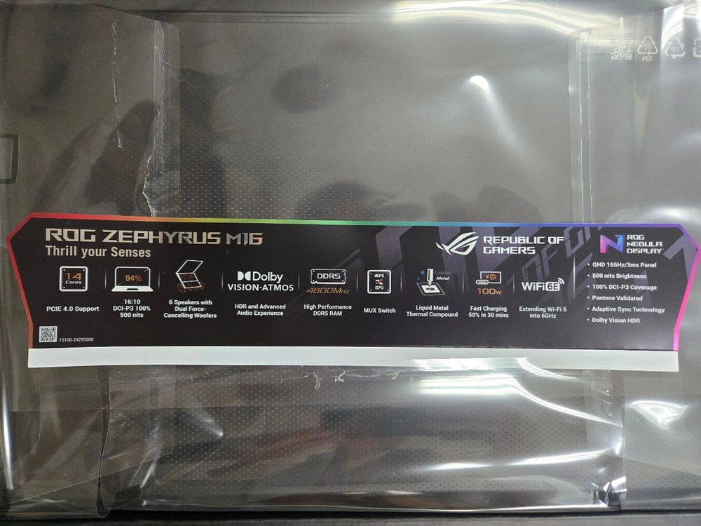 ASUS ROG M16 RTX3080Ti 16GB / i9-12900H / DDR5 32GB / NVMe 4TB / 이미지