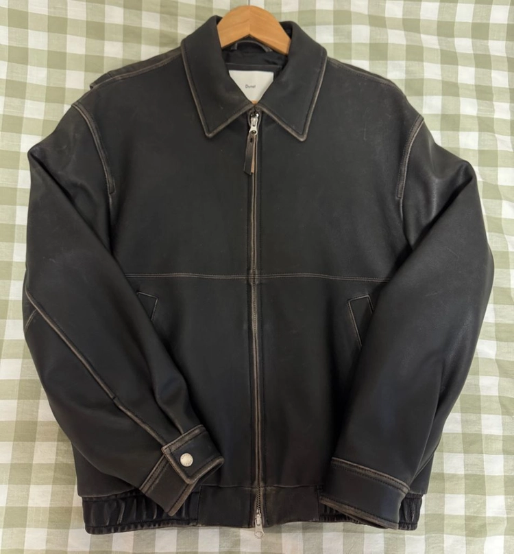 던스트 UNISEX DRIZZLER LEATHER JACKET_UDJU6A105_BRUSHED BLACK 이미지