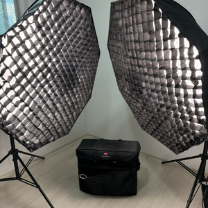 Godox sl-150W + 조명 삼각대 + 소프트박스 2세트 + 조명용 가방 이미지