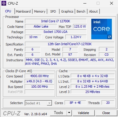 인텔 코어 i7 12700K 정품 이미지