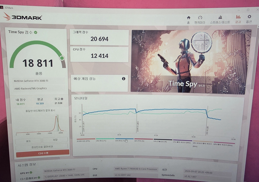 EVGA RTX 3080Ti FTW3 12GB 그래픽카드 이미지