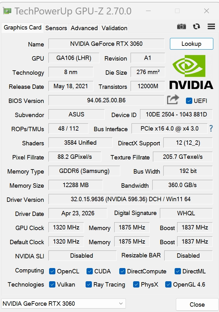 할인가능! [신품급] ASUS DUAL RTX 3060 12G (상태S급/무상AS남음) 이미지