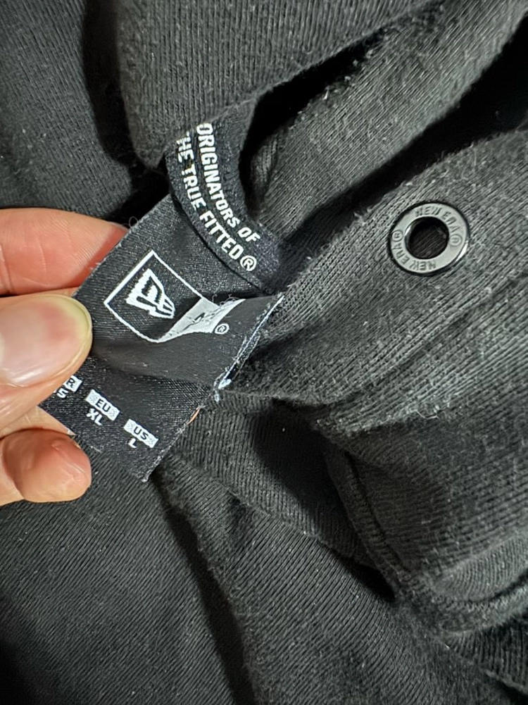 뉴에라 New Era 로고 테이프 스트릿 후드티 XL 블랙 이미지