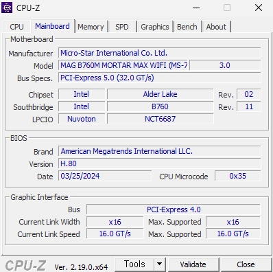 MSI MAG B760M 박격포 WIFI 메인보드 이미지