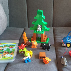중고 lego 레고 듀플로 캠핑카와 동물 친구들 아빠 아들 낚시 이미지