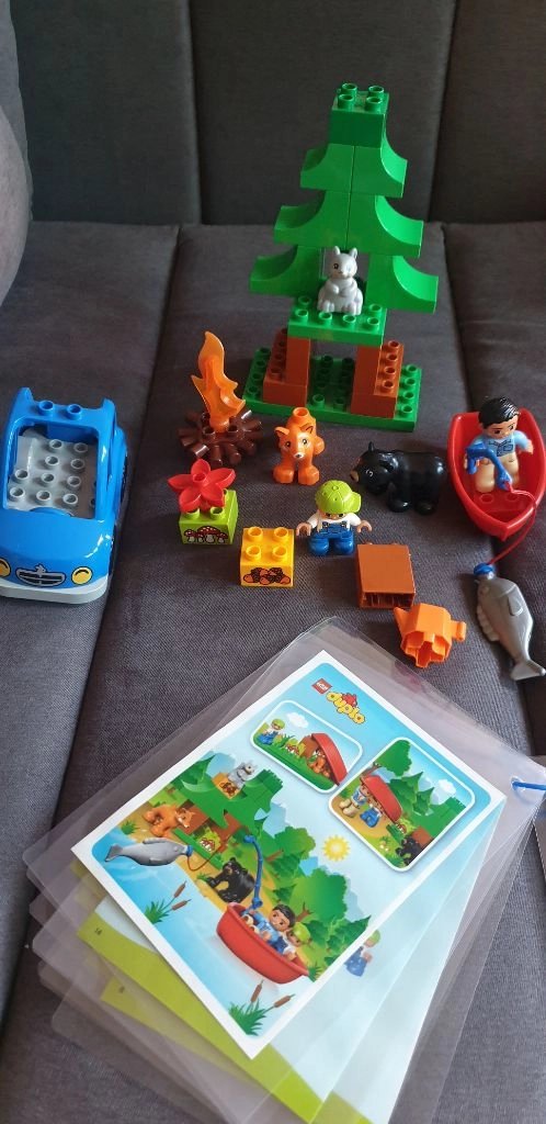 중고 lego 레고 듀플로 캠핑카와 동물 친구들 아빠 아들 낚시 이미지