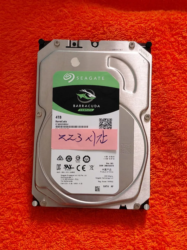 씨게이트 바라쿠다 HDD 4TB 5400/256M 223시간 이미지