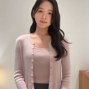 sie 시에 리나 에센셜 슬리브리스 가디건 세트 이미지