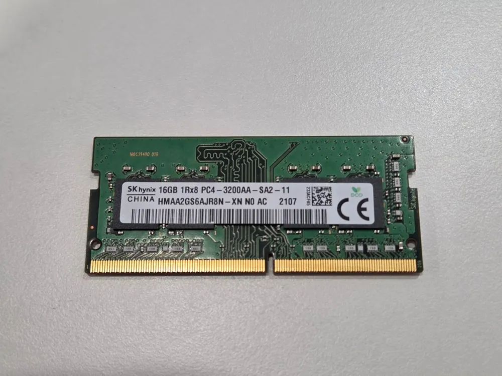 SK Hynix DDR4 16GB SODIMM 노트북 램 (PC4-3200AA, 1Rx8) 이미지