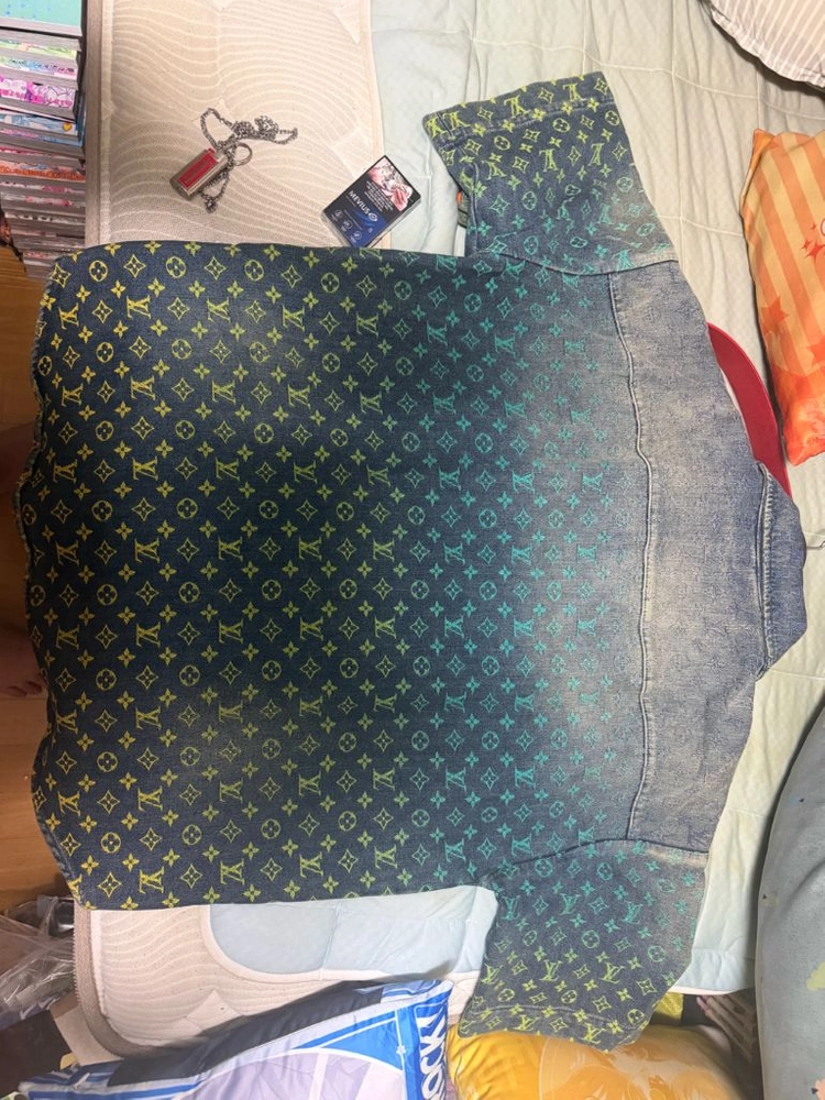 [4L/3XL] 루이비통 레인보우 모노그램 데님 반팔 셔츠 이미지