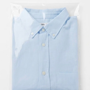 ZARA 블루 린넨과 면혼방 셔츠 이미지