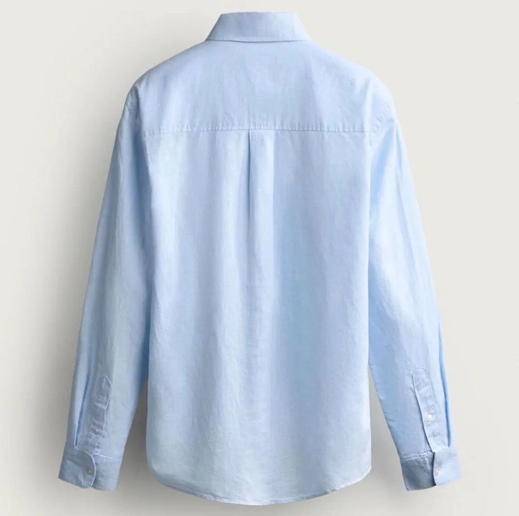 ZARA 블루 린넨과 면혼방 셔츠 이미지
