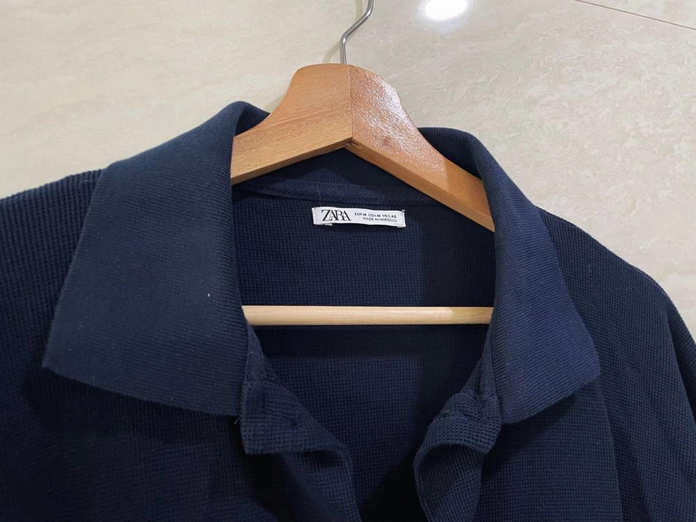 자라 플라워 자수 반팔 니트셔츠, 남성 반팔 105 이미지