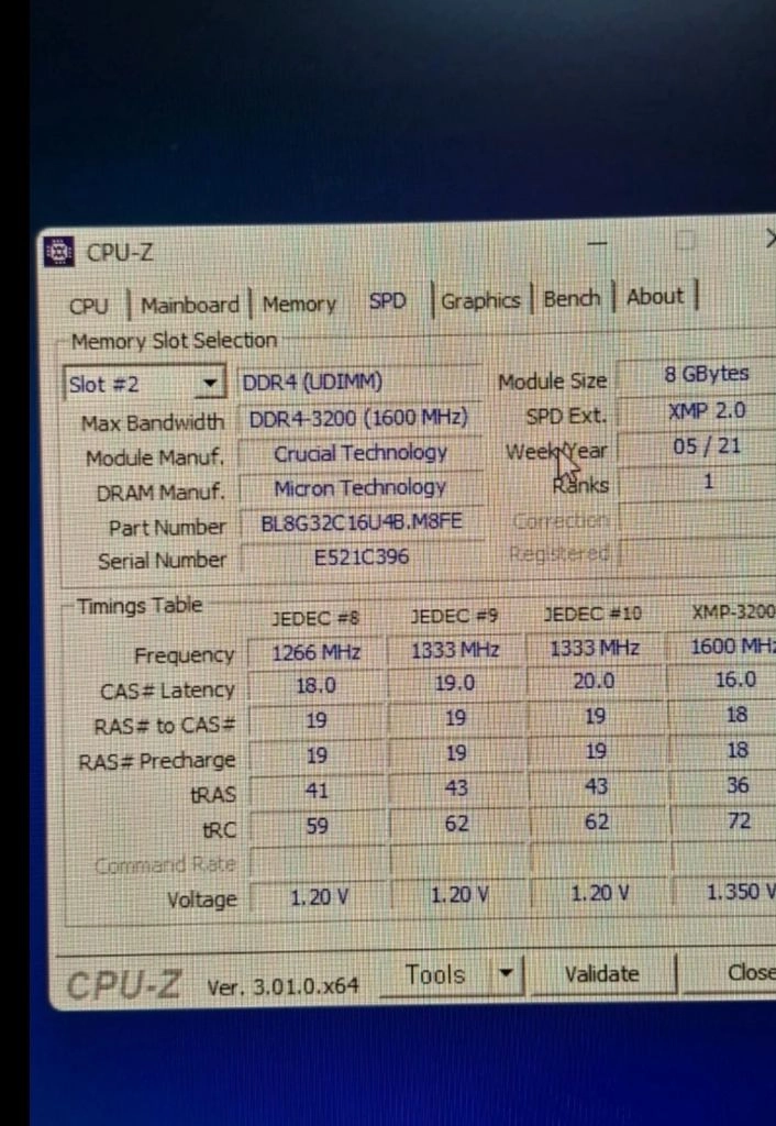 마이크론 DDR4 16GB (8GBx2) 3200MHz 이미지