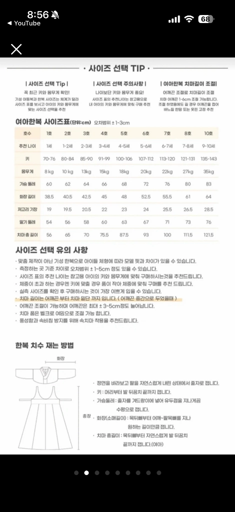 (새상품) 여아 아동 한복 7호 이미지