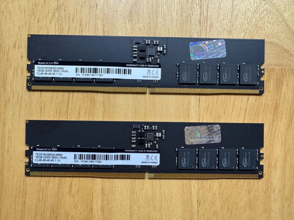 팀그룹(TeamGroup) DDR5-5600 CL46 32GB (16Gx2) 하이닉스 판매 - 안심되는 중고거래