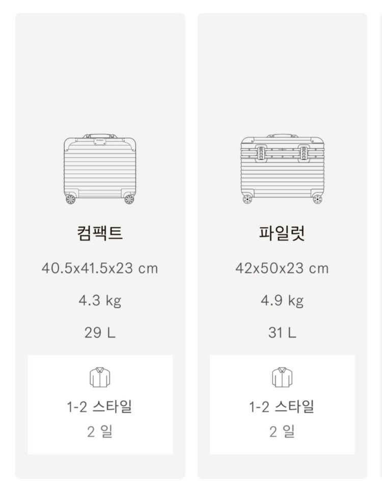 리모와 오리지널 컴팩트 실버 색상 이미지