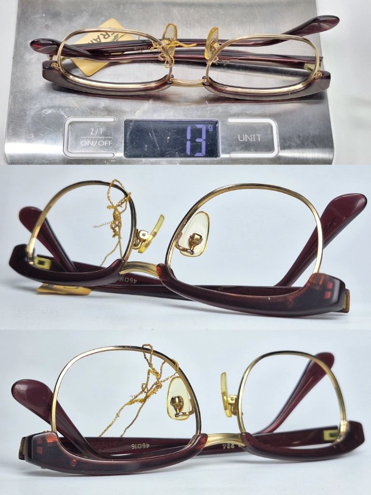 AG FRAME NO.224 안경테 46mm 콤비 하금테 여성용 일본 빈티지 데드스톡 레트로 앤틱 복고 아메카지 이미지