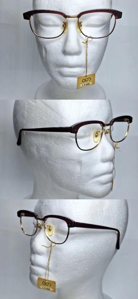 AG FRAME NO.224 안경테 46mm 콤비 하금테 여성용 일본 빈티지 데드스톡 레트로 앤틱 복고 아메카지 이미지