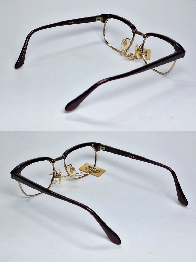 AG FRAME NO.224 안경테 46mm 콤비 하금테 여성용 일본 빈티지 데드스톡 레트로 앤틱 복고 아메카지 이미지