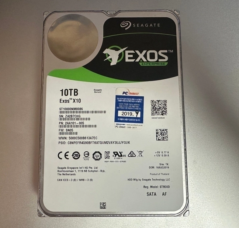 시게이트 EXOS X10 10TB 판매합니다 이미지