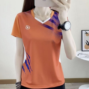 여성탁구복 상의 반팔 배드민턴 기능성 팀복 단체 스포츠웨어 이미지