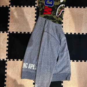 베이프(Bape) 샤크 타이거 카모 풀집 후드 집업 그레이 L 이미지