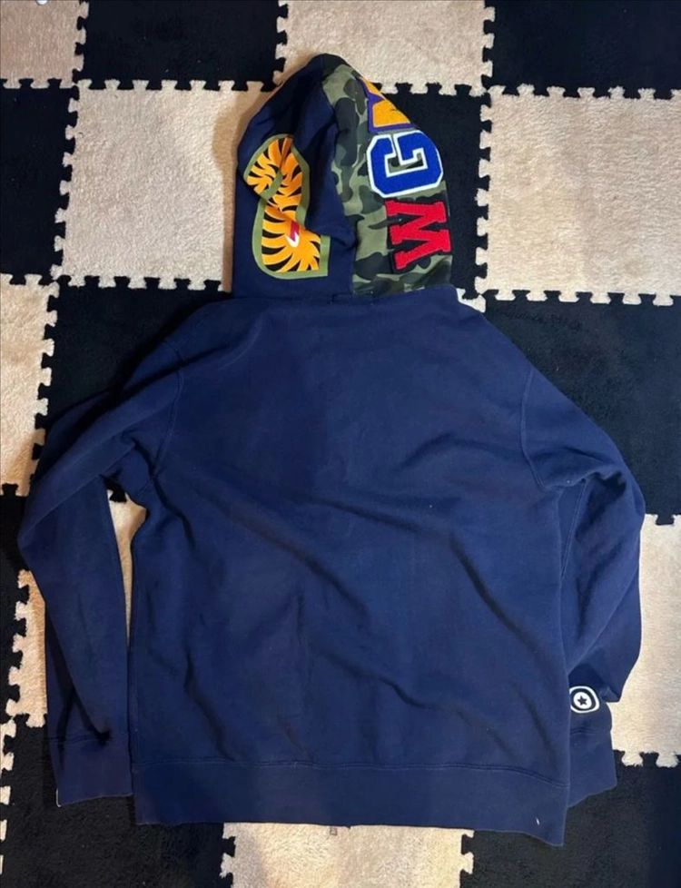 베이프(Bape) 샤크 타이거 크레이지 풀 집업 후드 XL 이미지