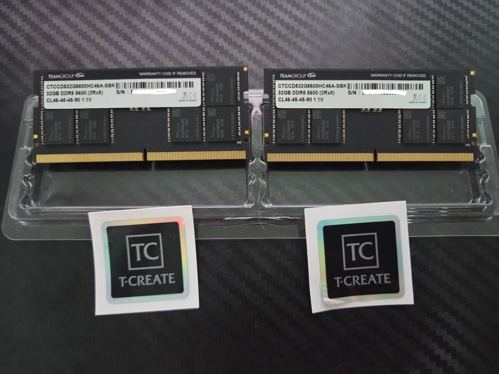 TeamGroup T-Create DDR5 64GB (32 x 2) 5600Mhz 노트북램 소딤 sodimm 이미지