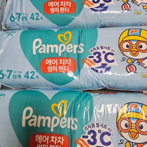 팸퍼스 에어차차 썸머팬티 6-7단계 3팩 이미지