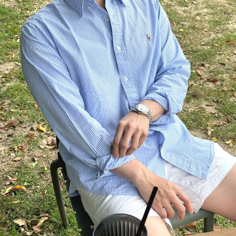 폴로 랄프로렌 시어서커 셔츠 클래식핏 M사이즈 새제품 이미지