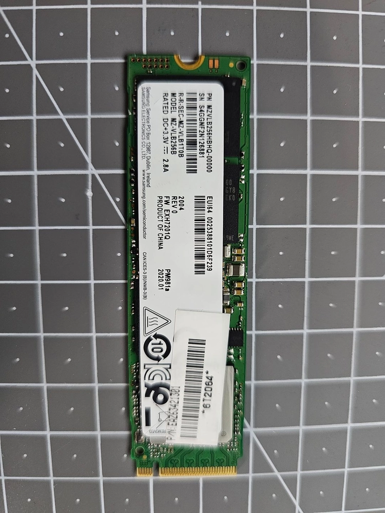 삼성 PM981a ssd 256GB M.2 NVMe 이미지