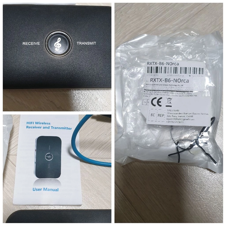 Vaorlo-B6 무선 오디오 송수신기(스마트폰,동글,블루투스,음악,무선,자동차,PC,TV,스피커,헤드폰,이어폰) 이미지