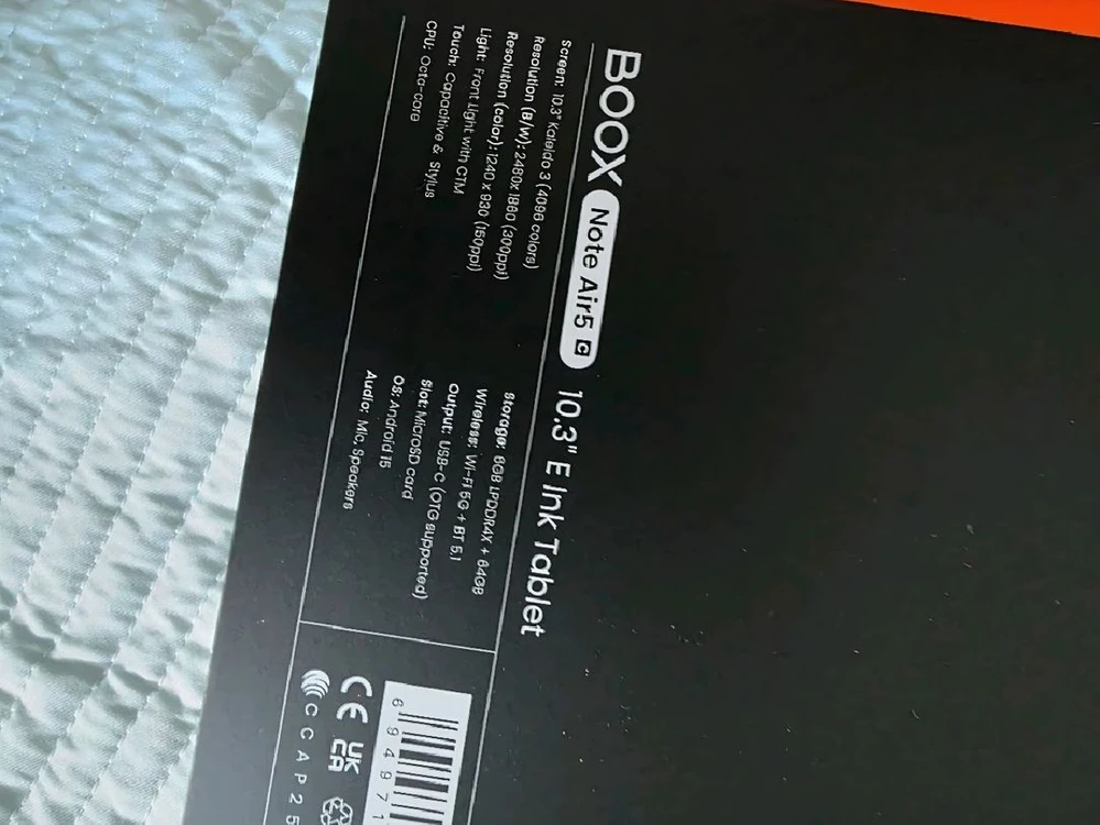 2번오픈한 BOOX 노트 에어 5 10.3인치 컬러 이북리더기 이미지