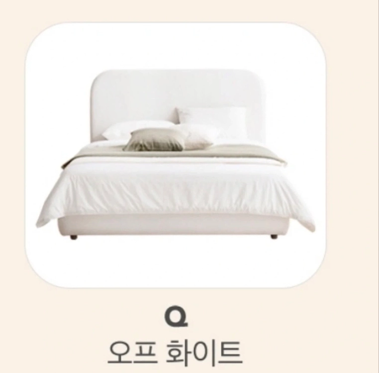패브릭 침대 프레임 오프 화이트 Q 이미지