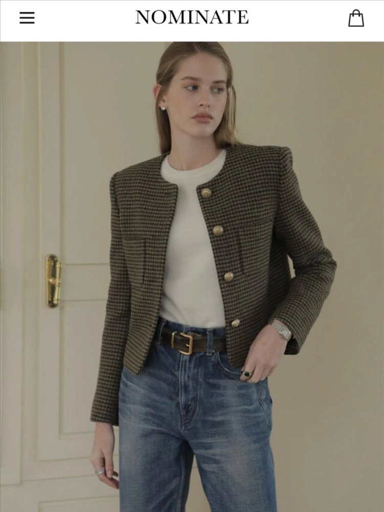 노미나떼 트위드 자켓 S(여유 단추2개모두있음 풀구성) 이미지