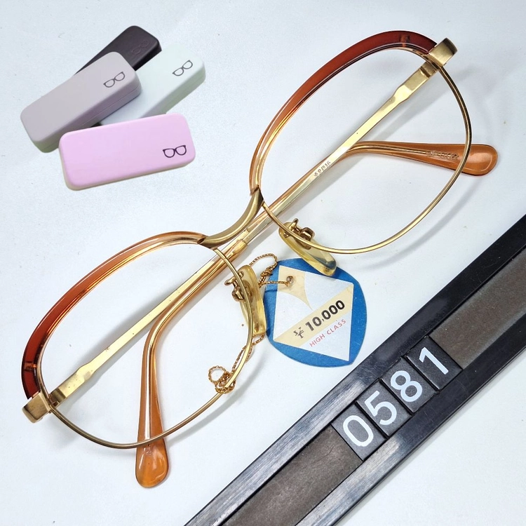 VOC 602 안경테 52mm 하금테 골드 일본 빈티지 데드스톡 아메카지 레트로 클래식 앤틱 복고 Y2K 아이웨어 이미지