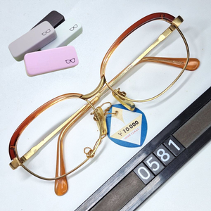 VOC 602 안경테 52mm 하금테 골드 일본 빈티지 데드스톡 아메카지 레트로 클래식 앤틱 복고 Y2K 아이웨어 이미지