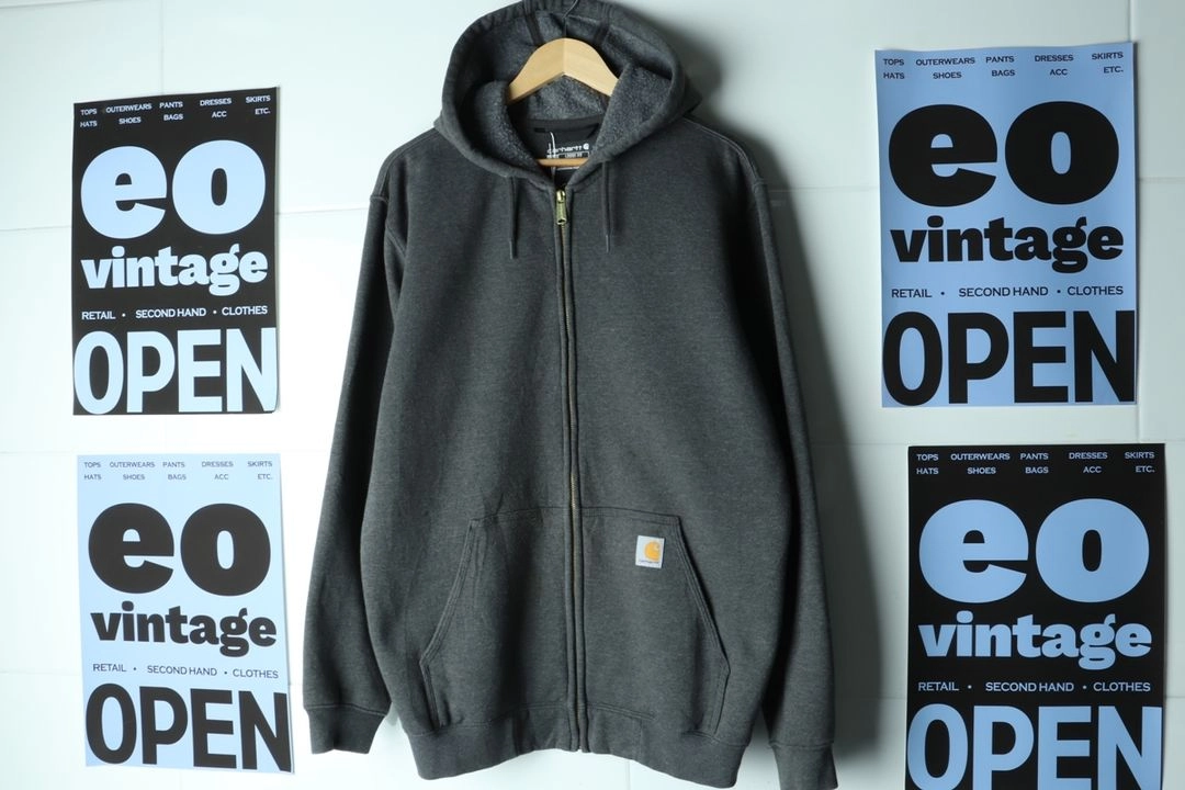 (M-2XL) 칼하트 후드집업 USA 박시 그레이 이미지