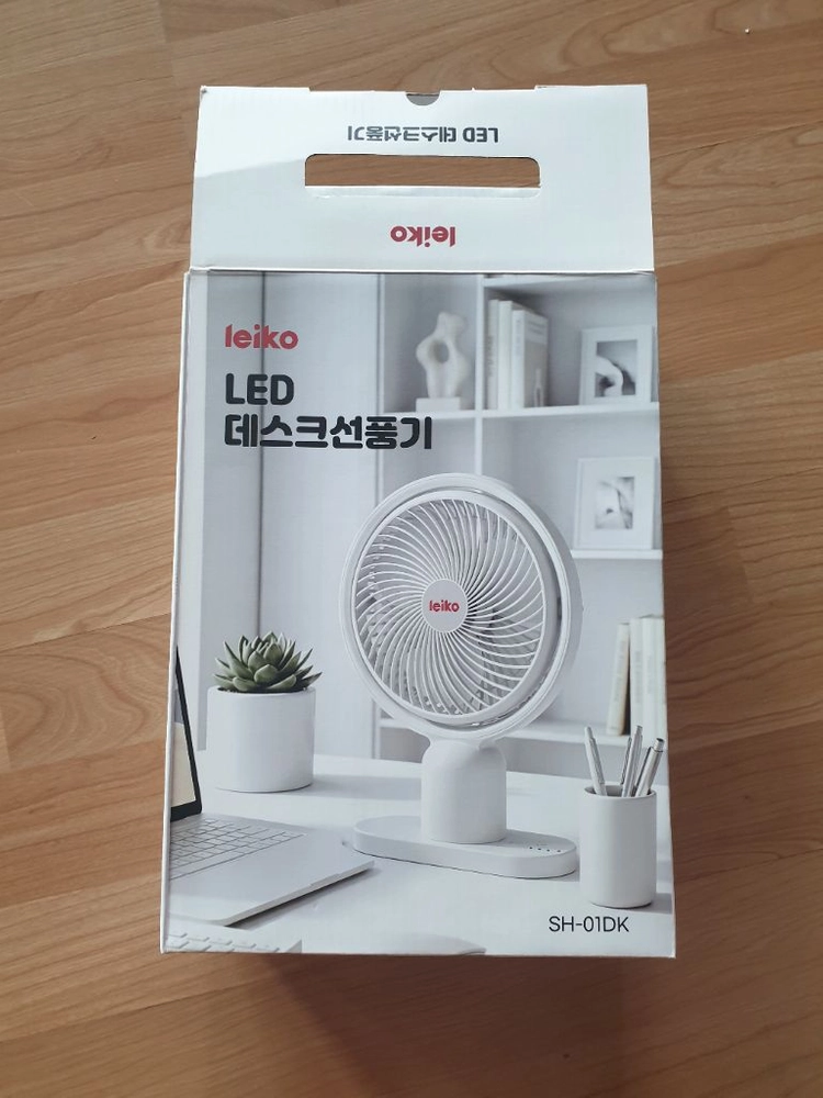 레이코 LED 데스크 선풍기 SH-01DK 화이트 이미지