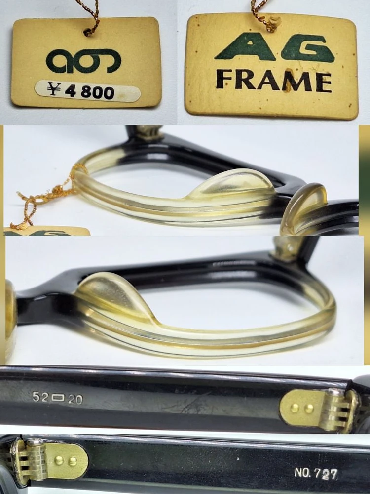 AG FRAME NO.727 안경테 52mm 뿔테 아세테이트 일본 빈티지 데드스톡 아메카지 레트로 클래식 앤틱 복고 이미지