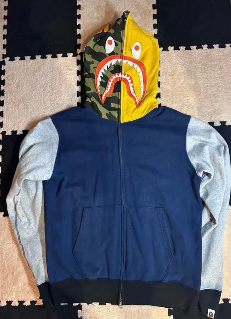 베이프(BAPE) 크레이지 샤크 풀 집업 후디 XL 이미지