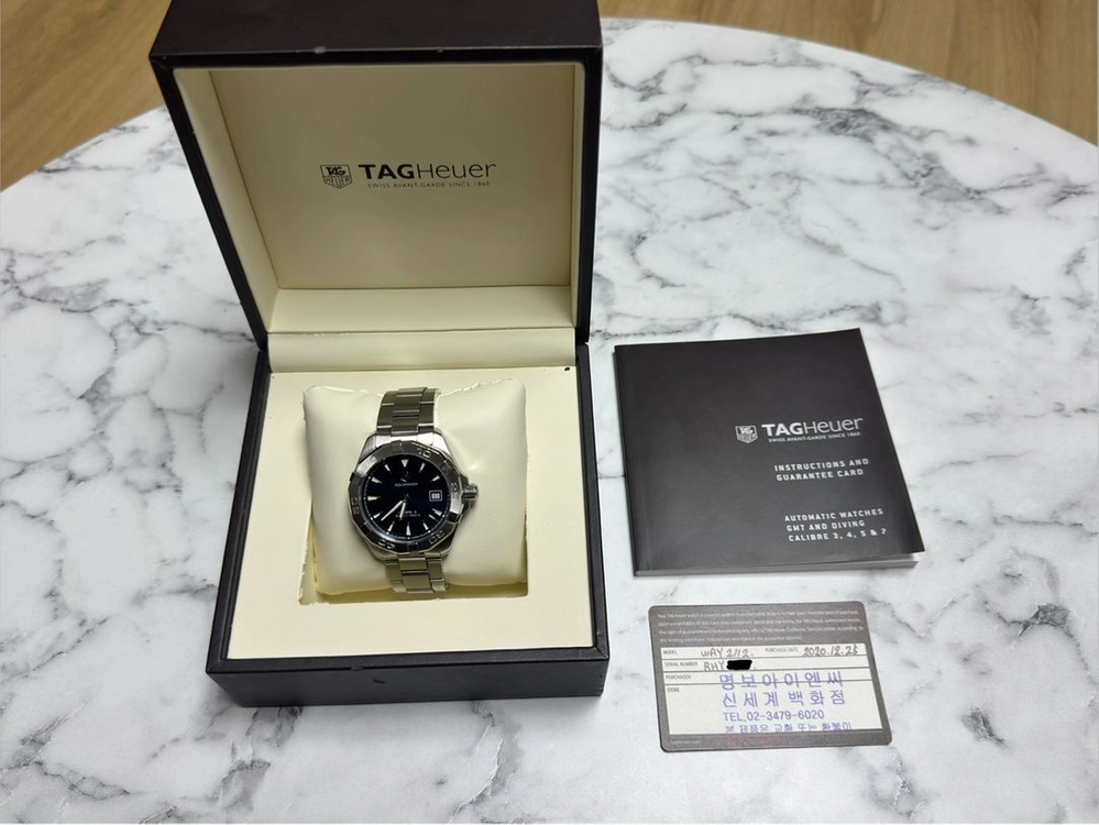 공식보증 2년) 태그호이어 아쿠아레이서 스틸 청판 오토 41mm WAY2112 이미지