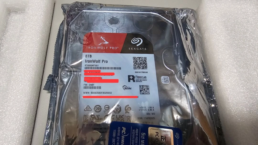 Seagate IronWolf Pro 7200/256M (ST8000NT001, 8TB) 이미지