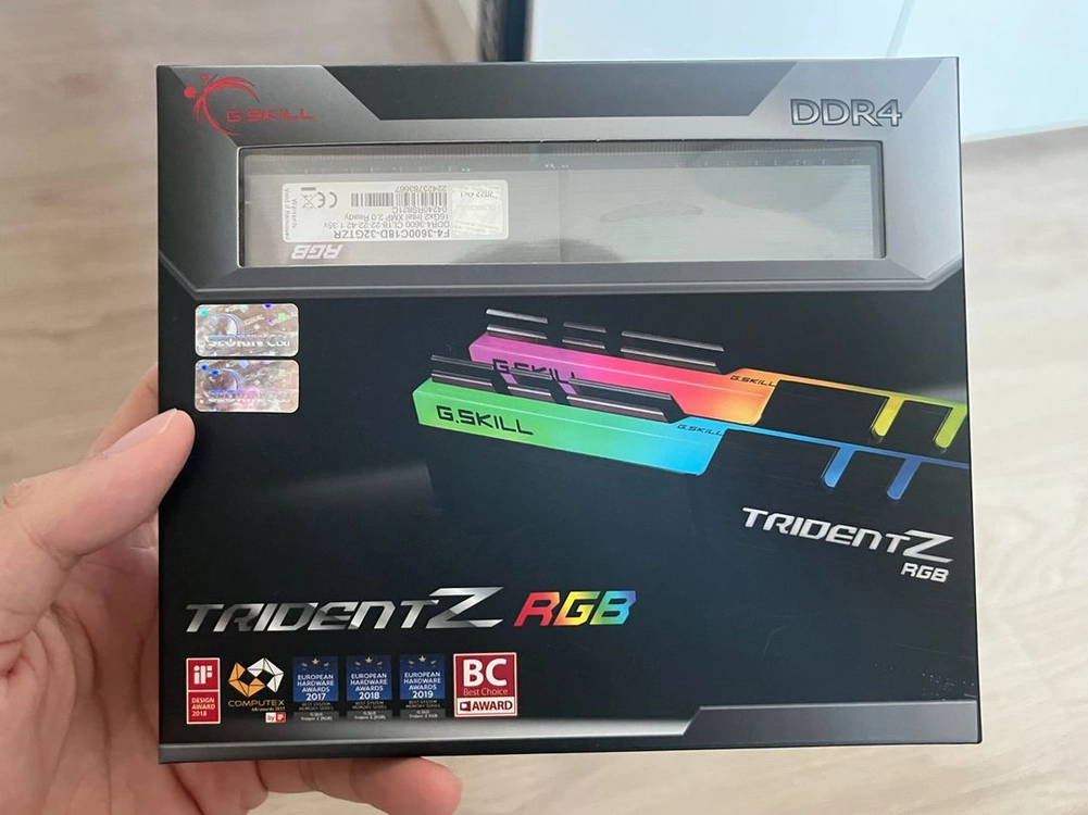 Gskill ddr4-3600 cl18 트라이던트 32gb (16 x 2) 이미지