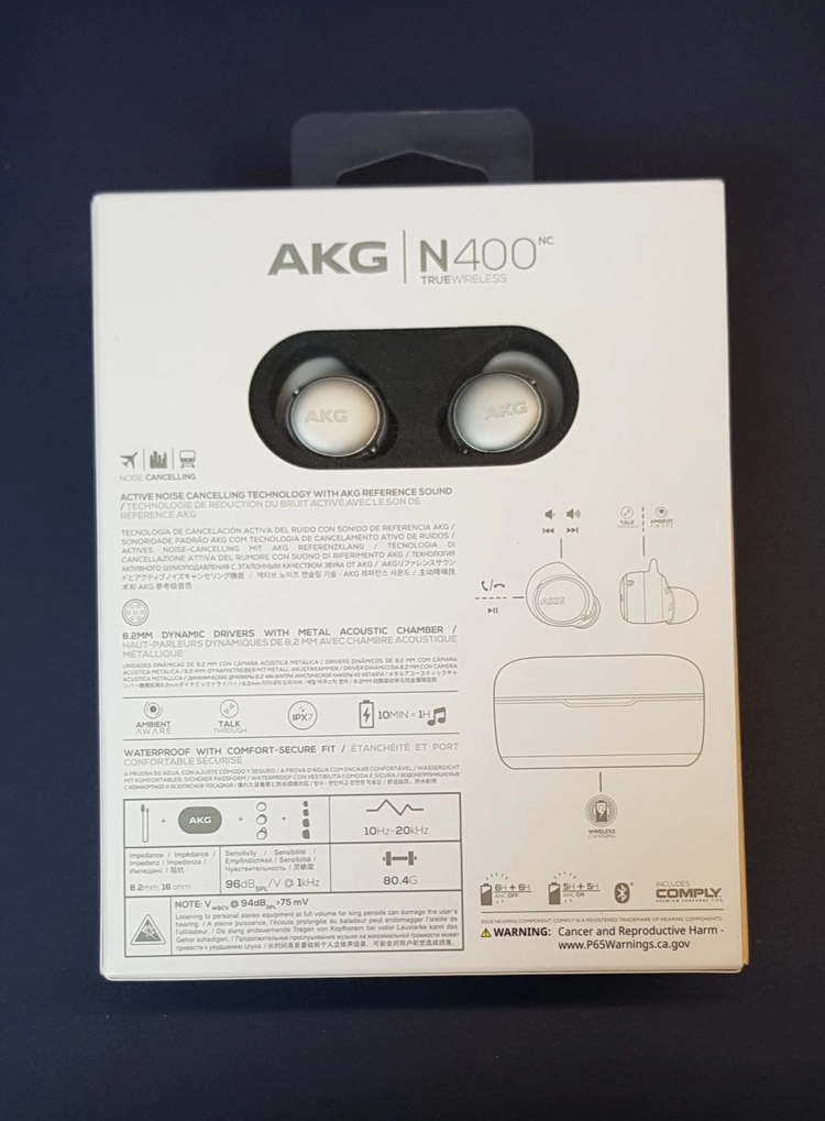 AKG N400 노이즈 캔슬링 블루투스 이어폰 이미지