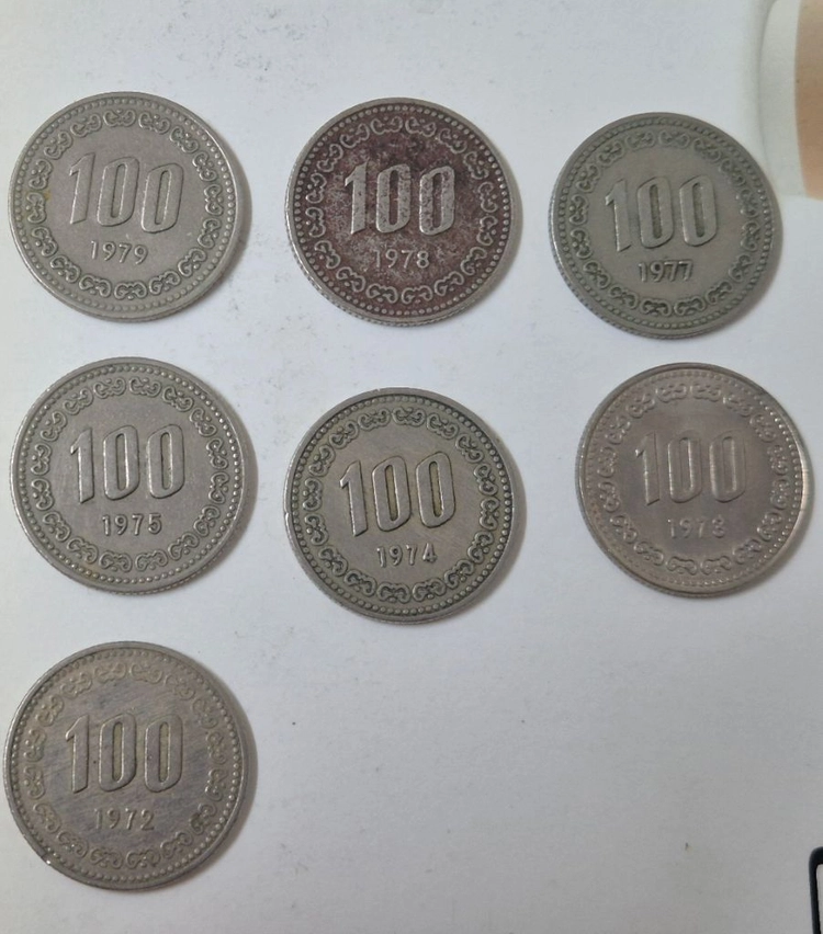 [희귀동전 포함]1977, 1972년 포함 1970년대 100원 이미지