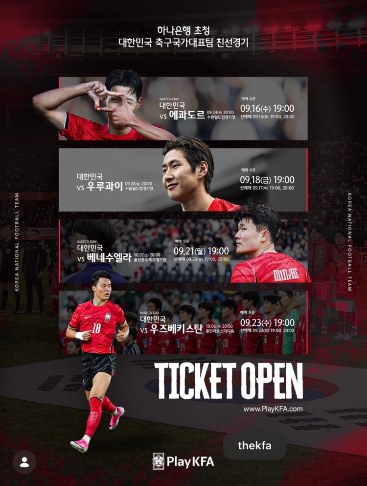 [정가양도] 대한민국 VS 에콰도르 1등석A E-2구역 3열 3연석 - 안심되는 중고거래