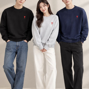 아미 하트 로고 맨투맨 (블랙/그레이/화이트/네이비) 이미지
